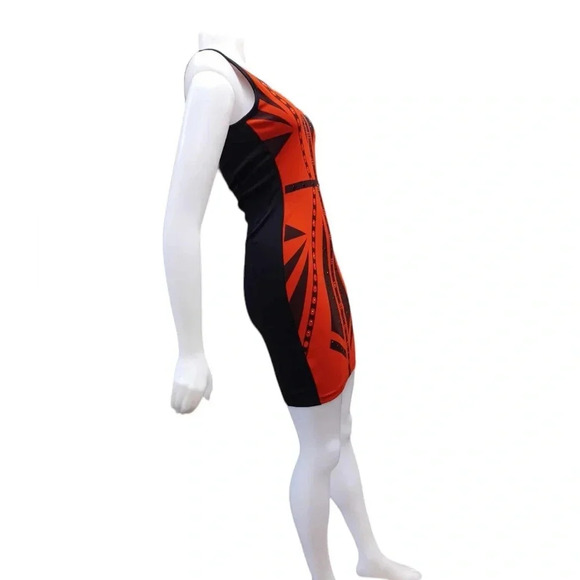 Heartbeat Mini Black  Red Embellishment Sleeveless Body Con Dress Size Small - Picture 2 of 9